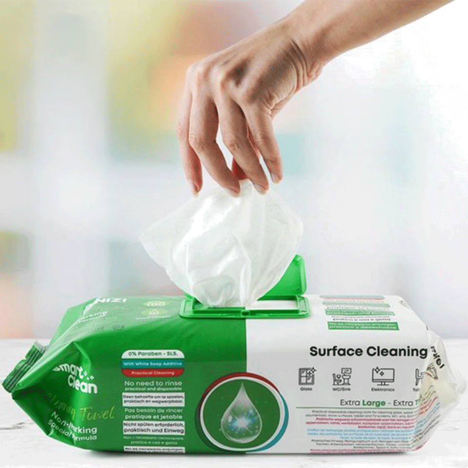 Set 12 packs de 100 lingettes nettoyantes CLEANIZI – Image 2