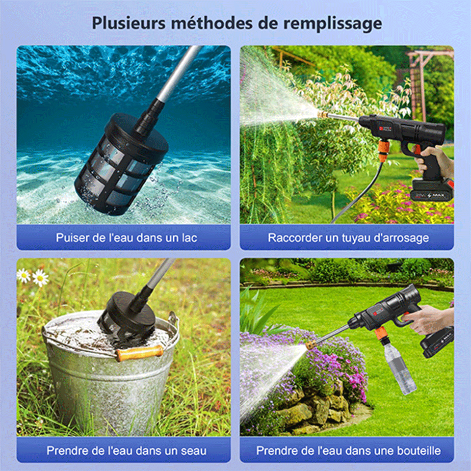 Nettoyeur haute pression rechargeable avec 10 accessoires Swiss ProLine – Image 4