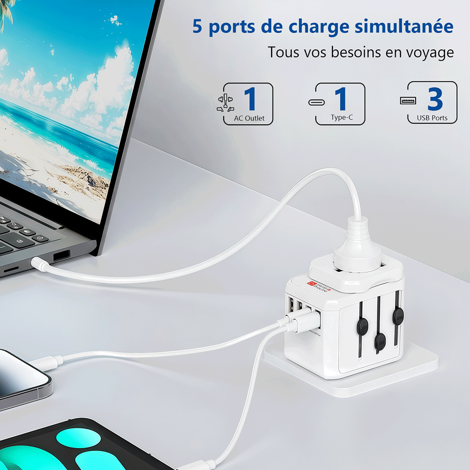 Adaptateur de voyage universel compatible dans 200 pays Swiss ProLine – Image 4