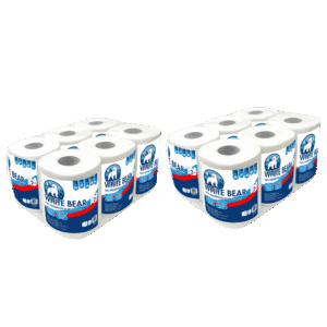Set de 12 rouleaux Papier Ménage XXL (1500 feuilles) double épaisseurs WHITE BEAR