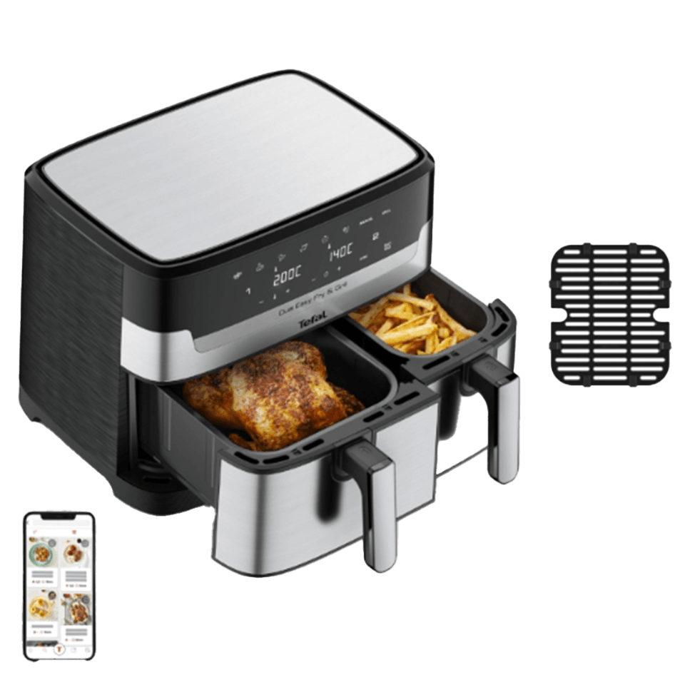 Friteuse à air chaud Air Fryer 11L (sans huile) avec double compartiments TEFAL
