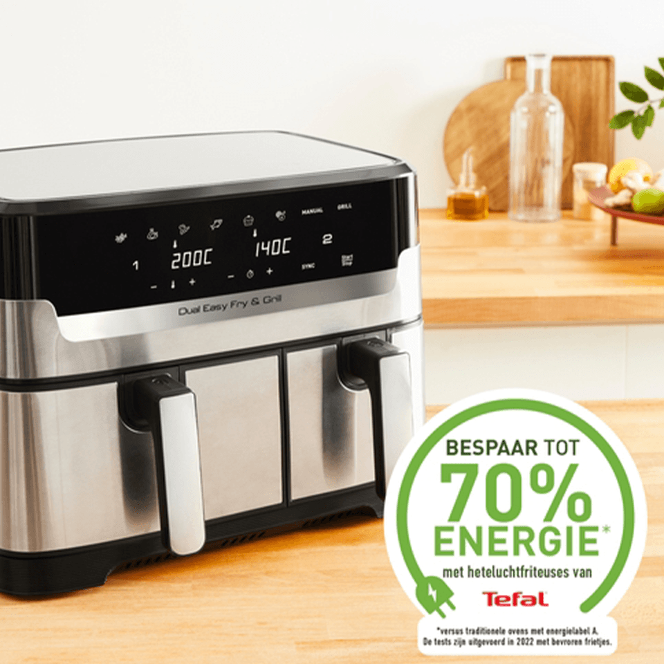 Friteuse à air chaud Air Fryer 11L (sans huile) avec double compartiments TEFAL – Image 3
