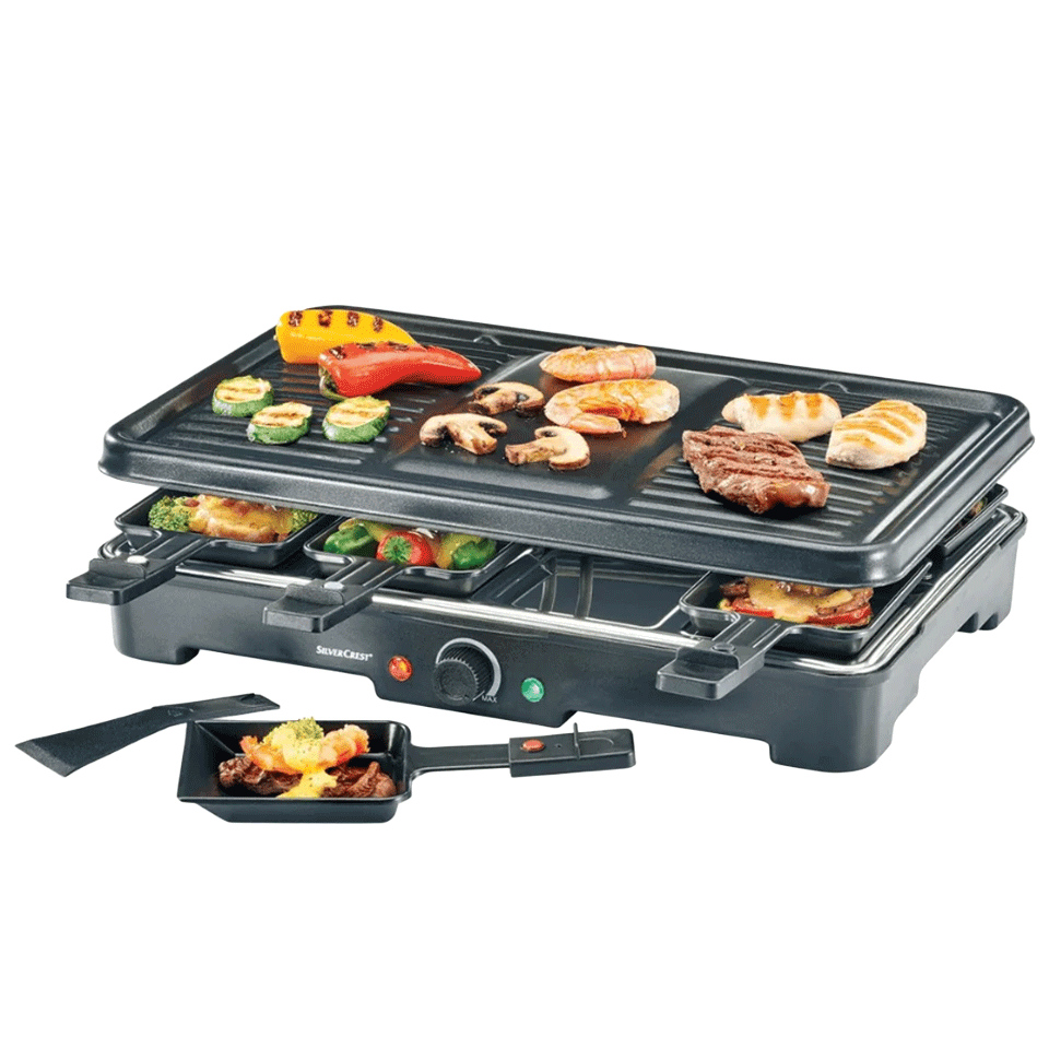 Appareil 2en1 raclette et grill 8 personnes SILVERCREST