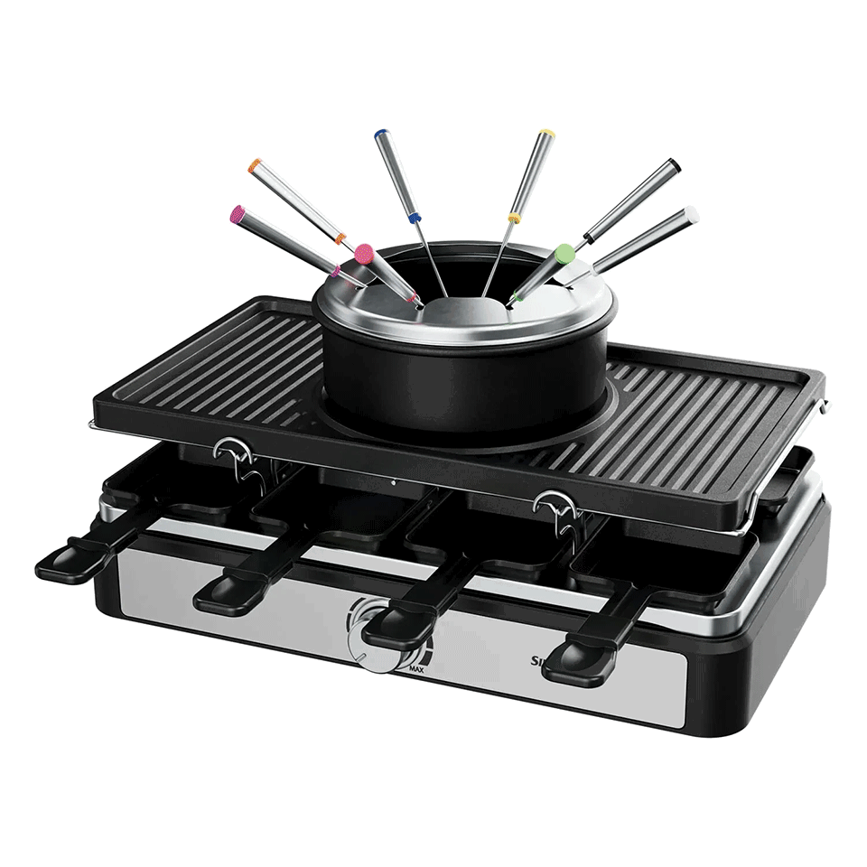 Appareil 3en1 pratique pour raclette, grill et fondue 8 personnes SILVERCREST – Image 2